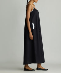 Black & White Egyptian Cotton Long Trapeze Dress
