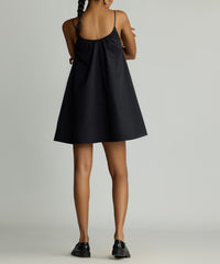 Black Egyptian Cotton Short Trapeze Dress