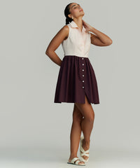 Blush and Mulberry Egyptian Cotton Short Tennis Dress