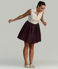 Blush and Mulberry Egyptian Cotton Short Tennis Dress