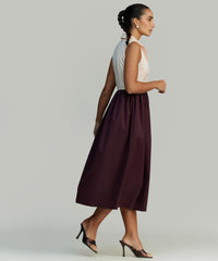 Blush and Mulberry Egyptian Cotton Long Tennis Dress