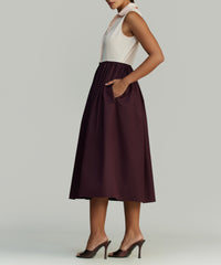 Blush and Mulberry Egyptian Cotton Long Tennis Dress