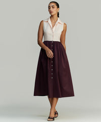 Blush and Mulberry Egyptian Cotton Long Tennis Dress