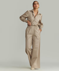 Khaki Brown Egyptian Cotton Trousers