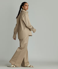 Khaki Brown Egyptian Cotton Oversized Shirt