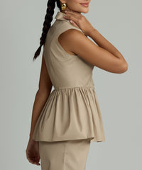 Khaki Brown Egyptian Cotton Tennis Top