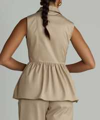 Khaki Brown Egyptian Cotton Tennis Top