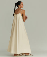 Fawn Egyptian Cotton Long Trapeze Dress