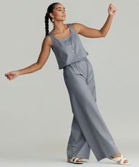 Powder Blue Egyptian Cotton Cropped Sleeveless Top