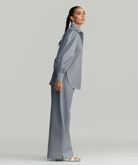 Powder Blue Egyptian Cotton Bishop Sleeved Shirt