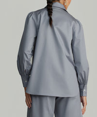 Powder Blue Egyptian Cotton Bishop Sleeved Shirt