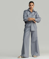 Powder Blue Egyptian Cotton Bishop Sleeved Shirt