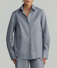 Powder Blue Egyptian Cotton Oversized Shirt