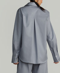 Powder Blue Egyptian Cotton Oversized Shirt