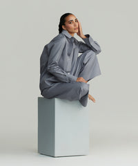 Powder Blue Egyptian Cotton Oversized Shirt