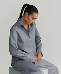 Powder Blue Egyptian Cotton Oversized Shirt