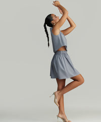 Powder Blue Egyptian Cotton Mini Skirt