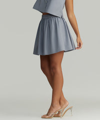 Powder Blue Egyptian Cotton Mini Skirt