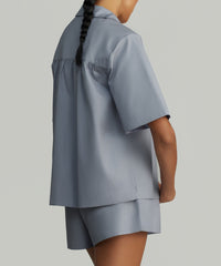 Powder Blue Egyptian Cotton Bowling Shirt