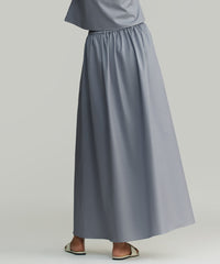 Powder Blue Egyptian Cotton Maxi Skirt