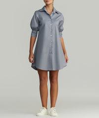 Powder Blue Egyptian Cotton Short Shirt Dress