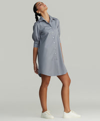 Powder Blue Egyptian Cotton Short Shirt Dress