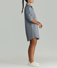 Powder Blue Egyptian Cotton Short Shirt Dress