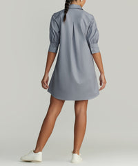 Powder Blue Egyptian Cotton Short Shirt Dress