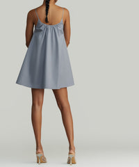 Powder Blue Egyptian Cotton Short Trapeze Dress