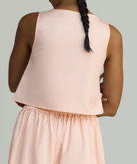 Blush Egyptian Cotton Cropped Sleeveless Top