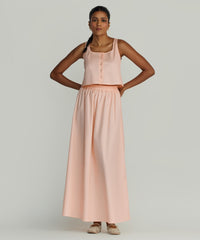 Blush Egyptian Cotton Cropped Sleeveless Top
