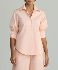 Blush Egyptian Cotton Short-Sleeved Shirt