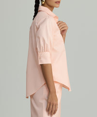 Blush Egyptian Cotton Short-Sleeved Shirt