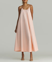 Blush Egyptian Cotton Long Trapeze Dress