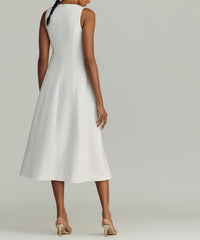 Pearl Stretch Suiting Midi Dress
