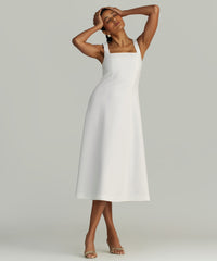 Pearl Stretch Suiting Midi Dress