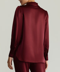 Burgundy Silk Bishop Sleeved Shirt