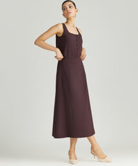 Plum Suiting Midi Skirt