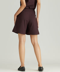 Plum Suiting Pleated Shorts