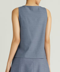 Blue Suiting Sleeveless Top