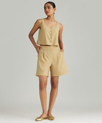 Sand Suiting Pleated Shorts