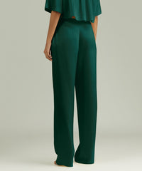 Emerald Silk Pleated Trousers