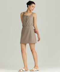 Tobacco Suiting Mini Skirt