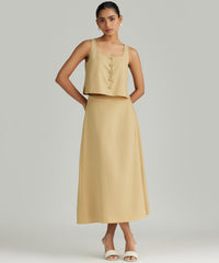 Sand Suiting Cropped Sleeveless Top