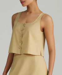 Sand Suiting Cropped Sleeveless Top
