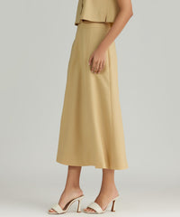 Sand Suiting Midi Skirt