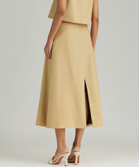 Sand Suiting Midi Skirt