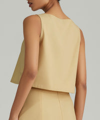 Sand Suiting Cropped Sleeveless Top