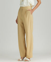 Sand Suiting Pleated Trousers