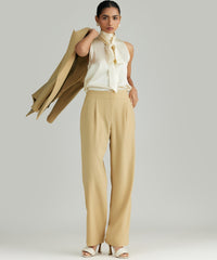 Sand Suiting Pleated Trousers
